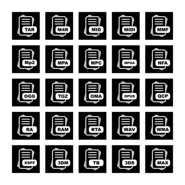 Conjunto Iconos Formato Archivo Vectorial — Archivo Imágenes Vectoriales