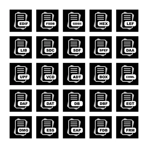 Conjunto Iconos Formato Archivo Vectorial — Archivo Imágenes Vectoriales