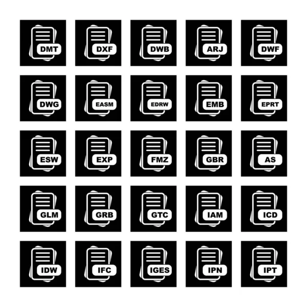 Conjunto Iconos Formato Archivo Vectorial — Archivo Imágenes Vectoriales