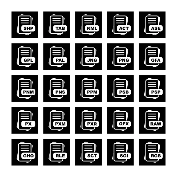 Conjunto Iconos Formato Archivo Vectorial — Archivo Imágenes Vectoriales