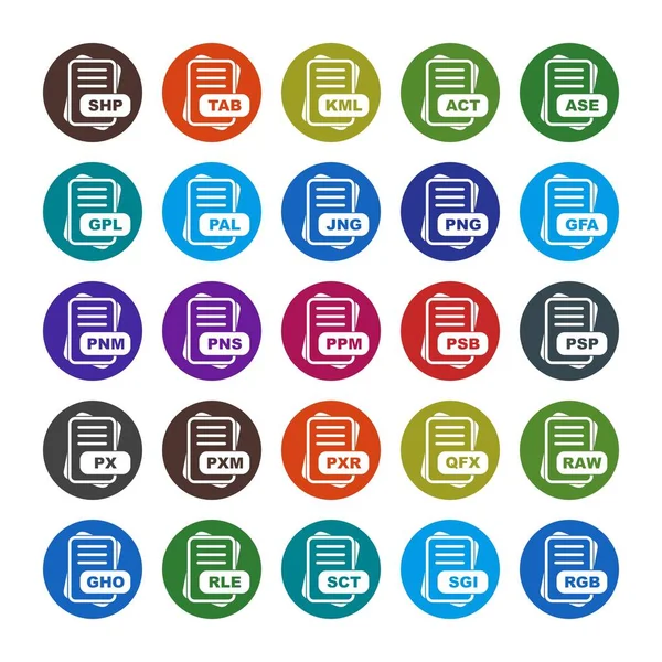 Conjunto Iconos Formato Archivo Vectorial — Archivo Imágenes Vectoriales