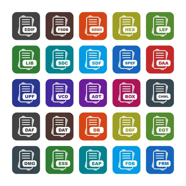 Set Vector File Format Icons — Stock Vector