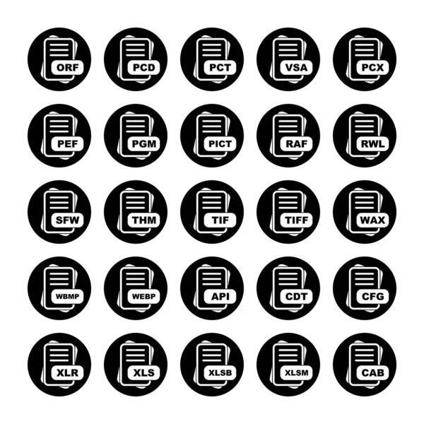Set Vector File Format Icons — Stock Vector