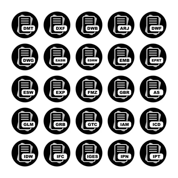 Set Vector File Format Icons — Stock Vector