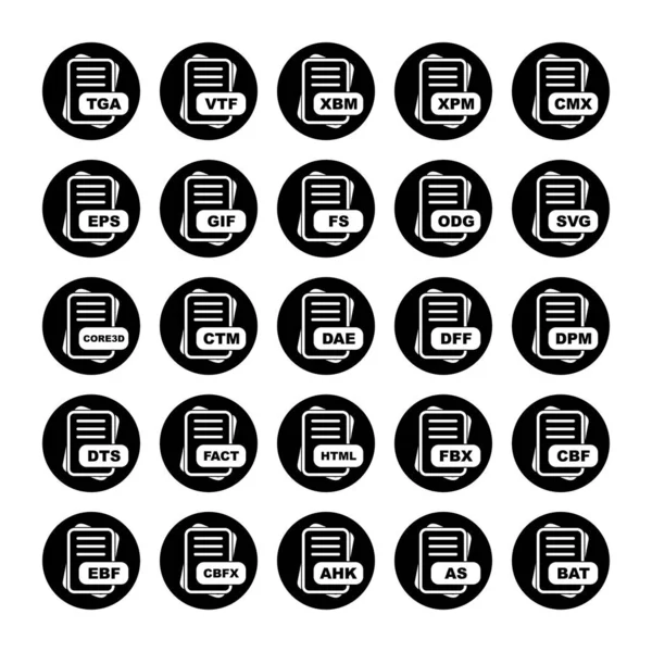 Set Vector File Format Icons — Stock Vector