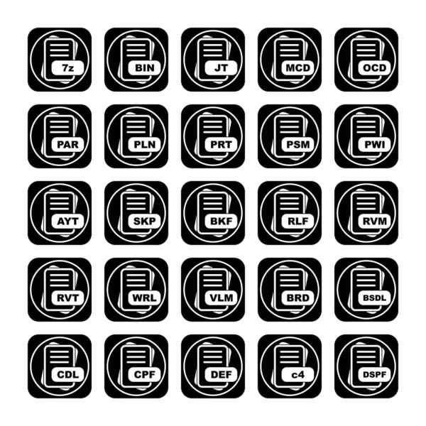 Conjunto Iconos Formato Archivo Vectorial — Vector de stock