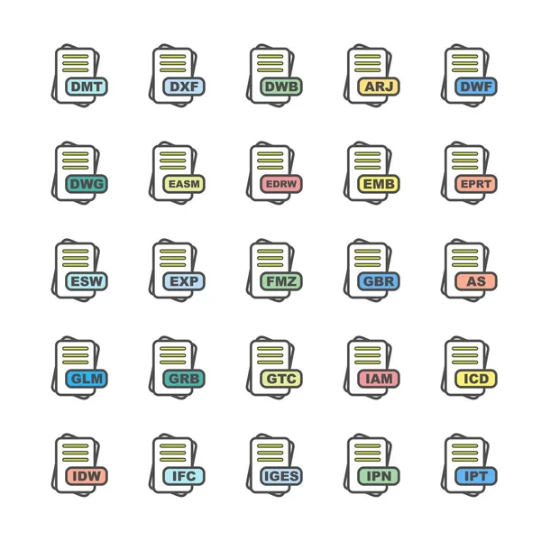 Set Vector File Format Icons — Stock Vector