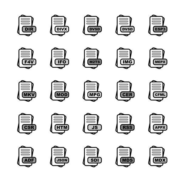 Ensemble Icônes Format Fichier Vectoriel — Image vectorielle