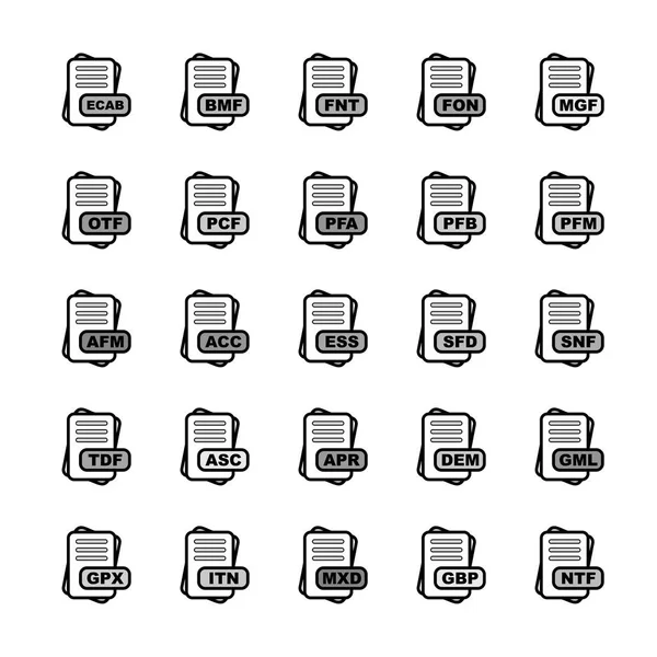 Conjunto Iconos Formato Archivo Vectorial — Vector de stock