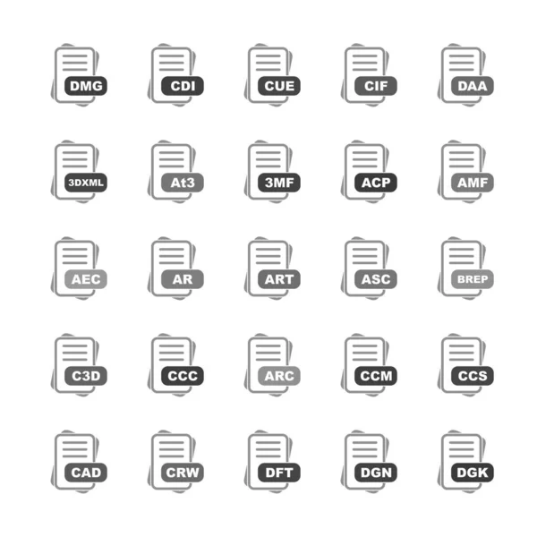 Set Vector File Format Icons — Stock Vector