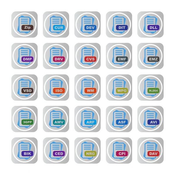  vektör dosya biçimi simgelerinin kümesi