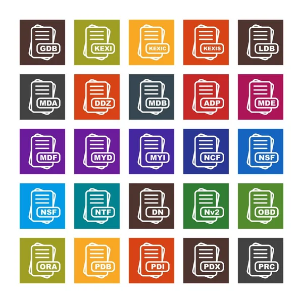 Conjunto Iconos Formato Archivo Vectorial — Vector de stock