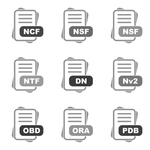 Satz Von Vektor Dateiformat Symbolen — Stockvektor