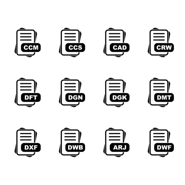 Conjunto Iconos Formato Archivo Vectorial — Archivo Imágenes Vectoriales
