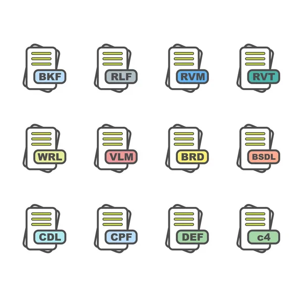 Satz Von Vektor Dateiformat Symbolen — Stockvektor