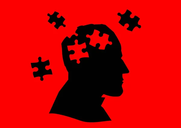 Εικονογράφηση Της Ψυχικής Ασθένειας Κεφάλι Του Έναν Άνθρωπο Destroied Σαν — Φωτογραφία Αρχείου