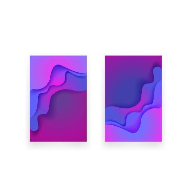 Afiş sunumlar, el ilanları, posterler ve davetiyeler için vektör tasarım düzeni.3d kağıt sanat illüstrasyon seti. Eps10' da. - Vektör