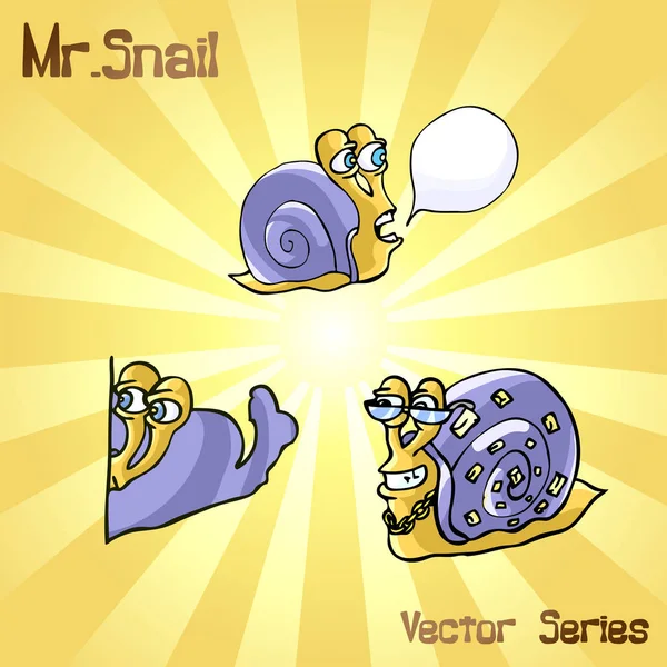 Mr. Snail with style. vector illustration — Stock Vector