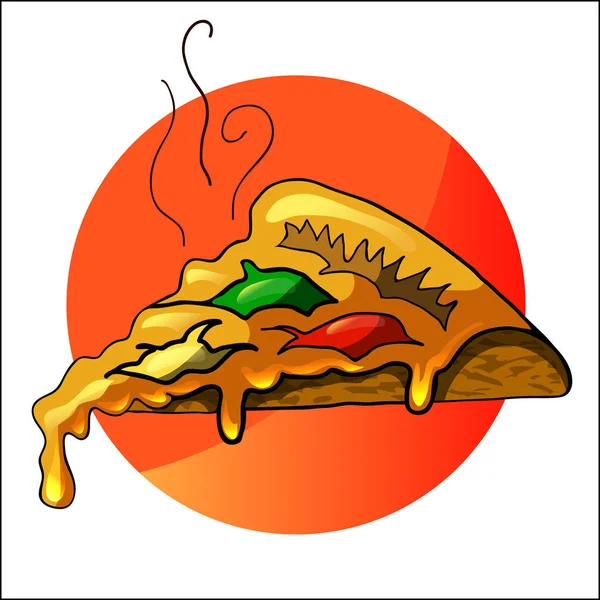 Slice of pizza. vector illustration — Stock Vector