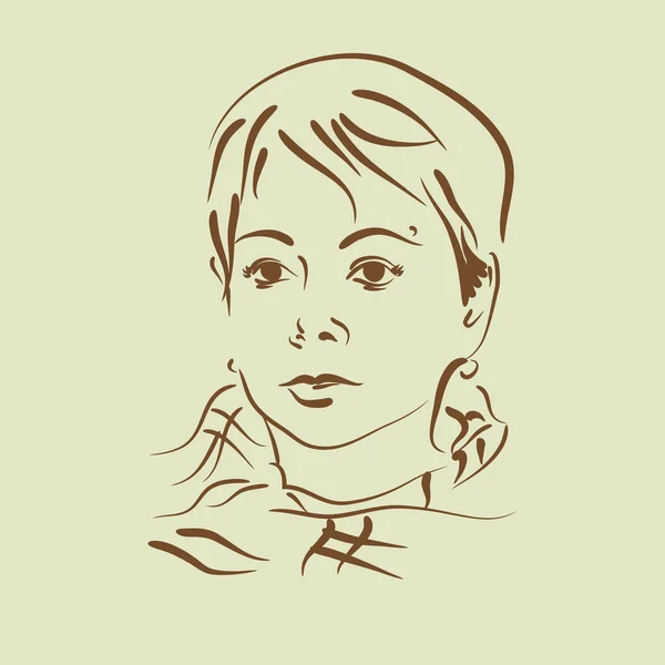 Retrato de mujer aislado sobre fondo blanco. Vector — Vector de stock