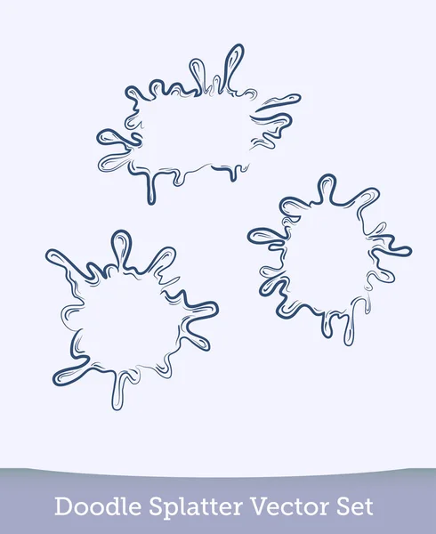 Doodle splash frame set isolé sur fond blanc. Vecteur — Image vectorielle