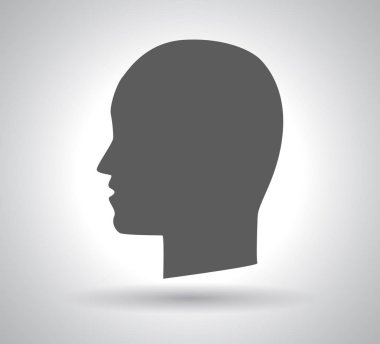 beyaz arka plan üzerinde kafa simgesi