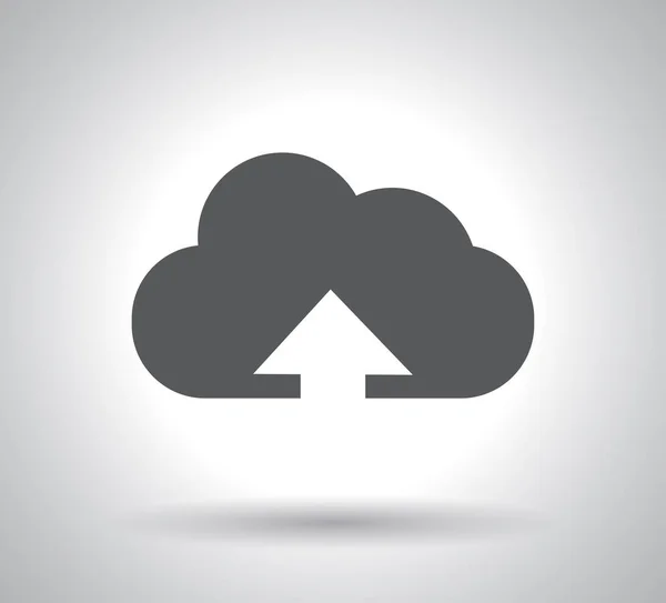 Icona di caricamento cloud su sfondo bianco — Vettoriale Stock