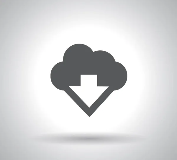 Cloud computing icona di download su sfondo bianco — Vettoriale Stock