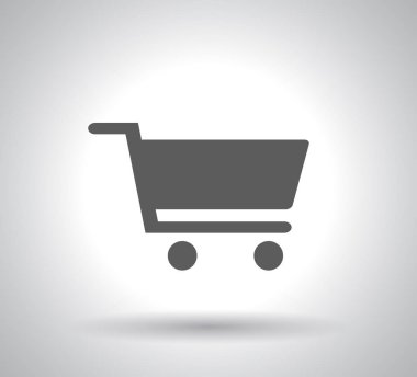 Beyaz arkaplanda alışveriş arabası simgesi