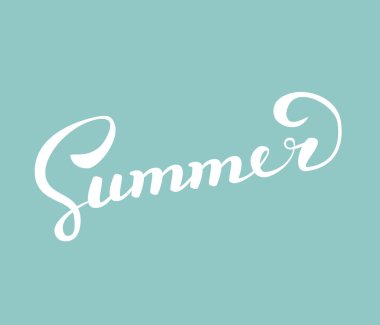 Summer.Brush el yazısıyla yazılmış yazı. Vektör çizim. Modern hat