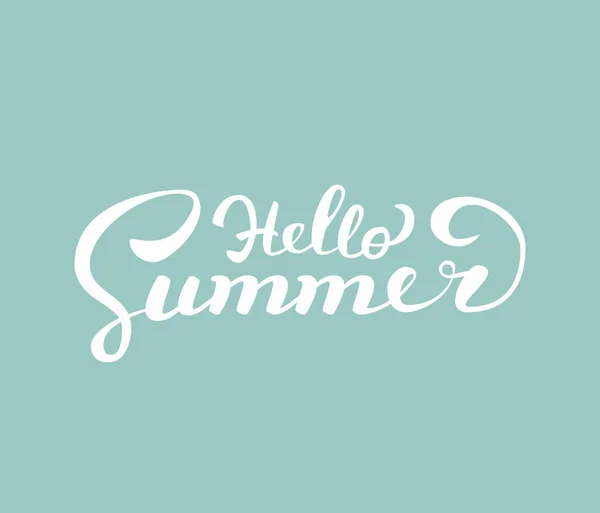 Helló Summer. Brush kézzel írt betűkkel. Vektoros illusztráció. modern kalligráfia — Stock Vector