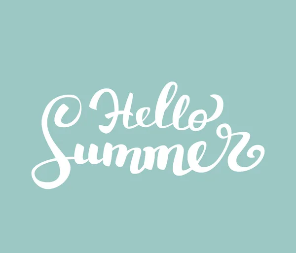 Hallo sommer.brush handgeschriebener Schriftzug. Vektorillustration. moderne Kalligraphie — Stockvektor