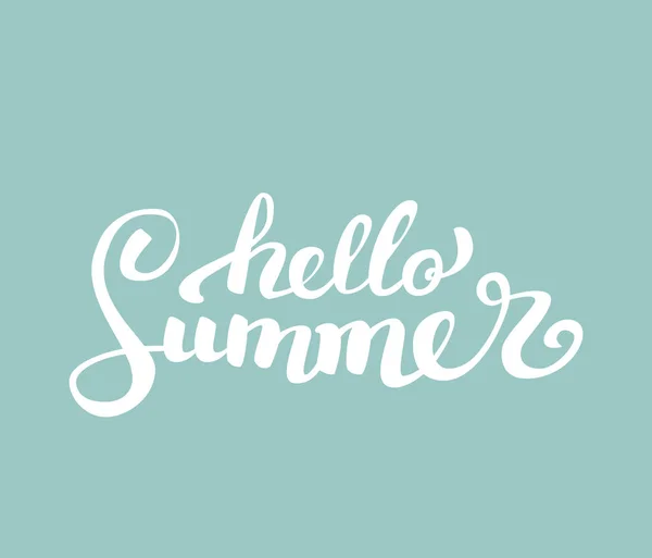 Hola Summer.Brush letra manuscrita. Ilustración vectorial. caligrafía moderna Gráficos Vectoriales