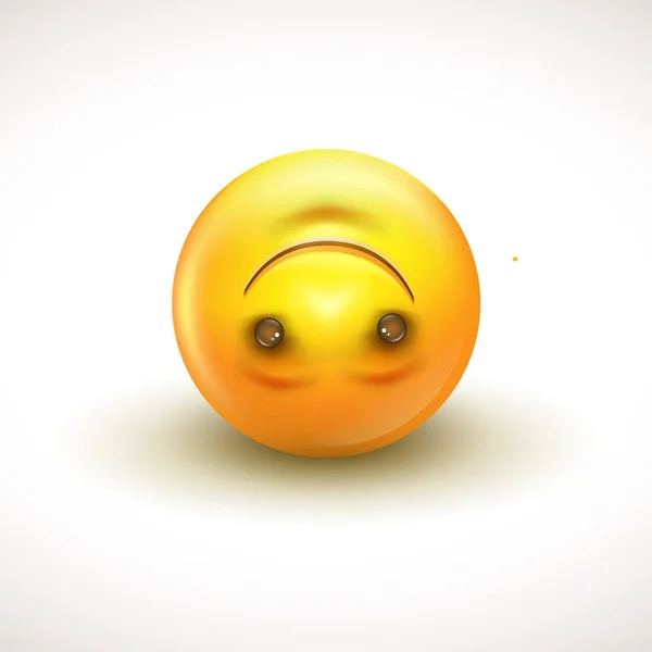 Cute upside down face emoticon, emoji - vector illustration — Stock Vector