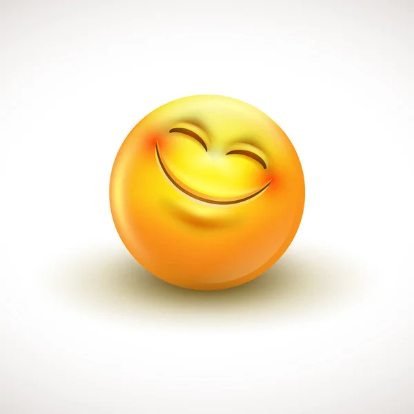 Cute smiling emoticon, emoji, smiley - vector illustration — Stock Vector
