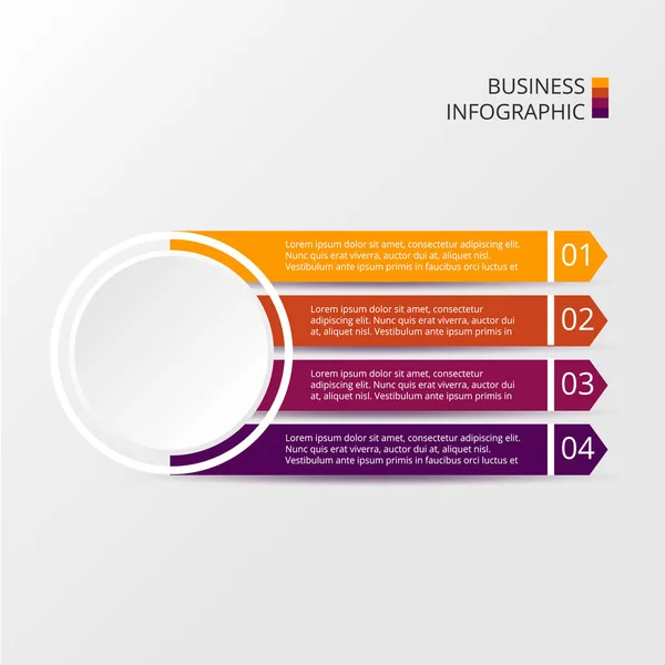 Vector business template for presentation. Business concept with 4 options, parts, steps or processes. — Stock Vector