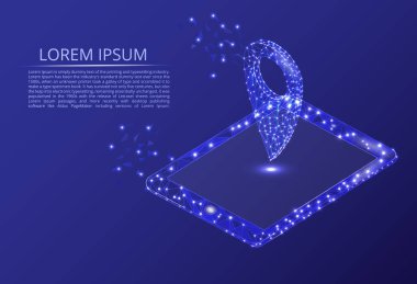 Soyut resim noktaları, satırları içeren alanı, şeklinde bir tablet. Vektör soyut çokgen çizgi deseni mash ve yıldız. Yazdırılabilir ve web öğeleri.