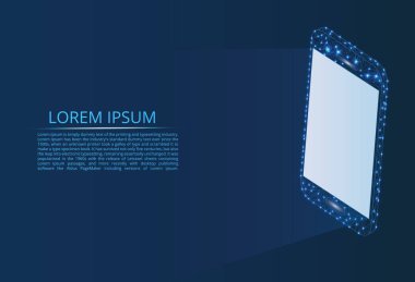 Çizgiler ve şekiller ile parlayan bir perde şeklinde bir cep telefonu.