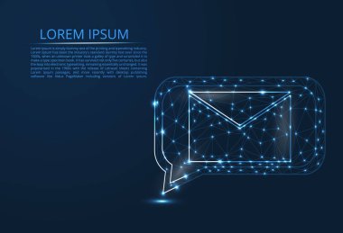 Soyut resim e-posta. Posta, mektup, e-posta, diğer konsept illüstrasyon uzay, evren