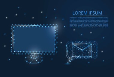 Soyut resim e-posta. Posta, mektup, e-posta, diğer konsept illüstrasyon uzay, evren