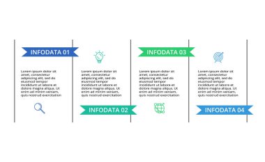 Infographic için ince çizgi öğe. Diyagramı, grafik, sunum ve grafik şablonu. 4 seçenekleri konseptiyle...