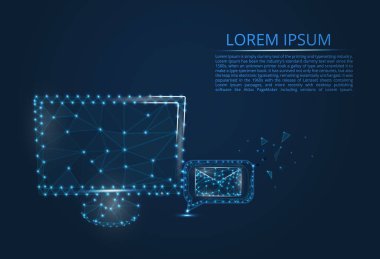 Soyut resim e-posta. Posta, mektup, e-posta, diğer konsept illüstrasyon uzay, evren