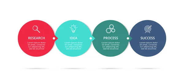 Círculo de elementos de gráfico, diagrama con 4 pasos, opciones, partes o procesos. Plantilla para infografía, presentación — Archivo Imágenes Vectoriales