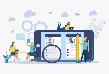 İstihdam servisi, işe alım ajansı. Aday ara, İnsan Kaynakları mülakatı. Çalışan değerlendirmesi, ilerleme raporu