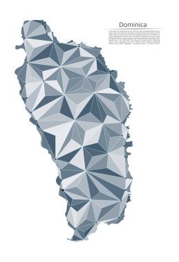 Dominika bağlantı haritası. Yıldızlar ve uzay şeklinde nokta ve şekillerden oluşan, şehirler veya nüfus yoğunluğu şeklinde ışıklar ile küresel bir harita vektör düşük poli görüntü.