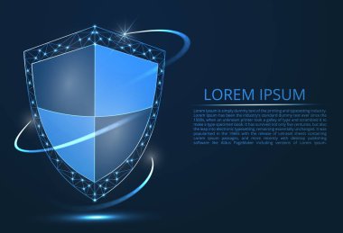 Siber güvenlik kavramının soyut görüntüsü. Siber güvenlik veya bilgilerin gizliliği fikrini gösterir