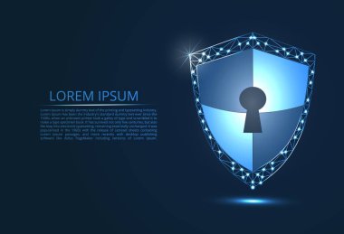 Siber güvenlik kavramının soyut görüntüsü. Siber güvenlik fikrini gösterir