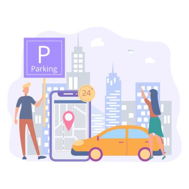 Bir araba için online park yeri rezervasyonu. Park yeri rezervasyonu, araba park servisi..