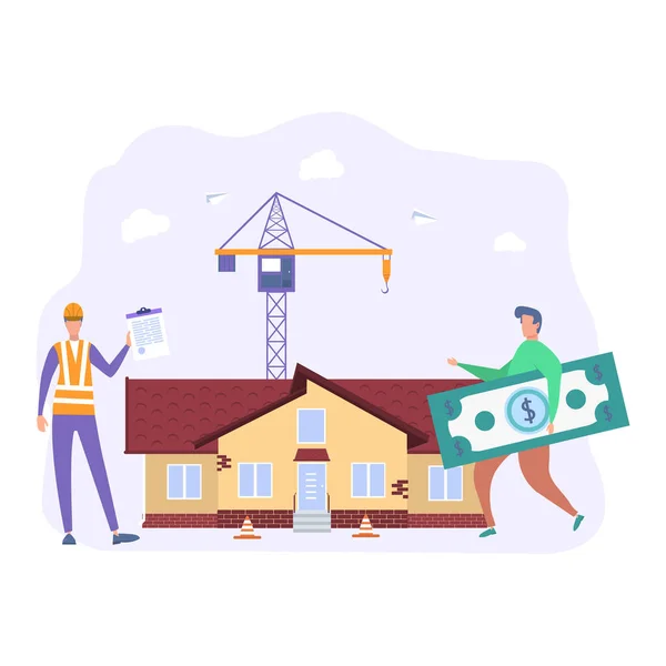 Elitarny Zakup Nieruchomości Koszty Budowy Inwestycje Budowlane Zakup Gotowego Domu — Wektor stockowy