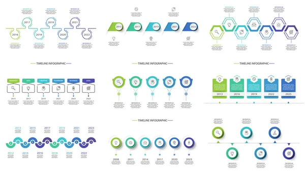 Concept créatif pour infographie avec 5, 6, 7, 12 étapes, options, pièces ou processus. Visualisation des données d'entreprise — Image vectorielle